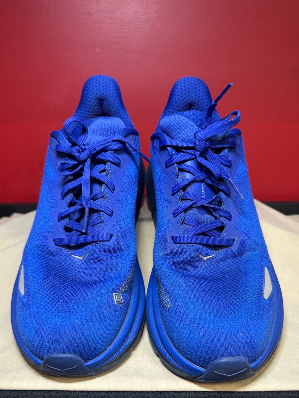 Hoka One One Clifton 9 GTX Running Shoes Blue with Pink/Gray Women’s Size 10B